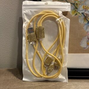 Gold Bling/Rhinestone Charging Cable,New with Tags